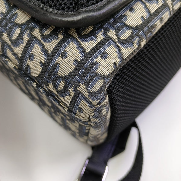 Oblique Canvas Backpack Blue