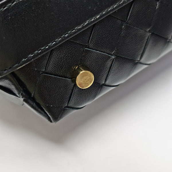 Calfskin Top Handle Bag Black
