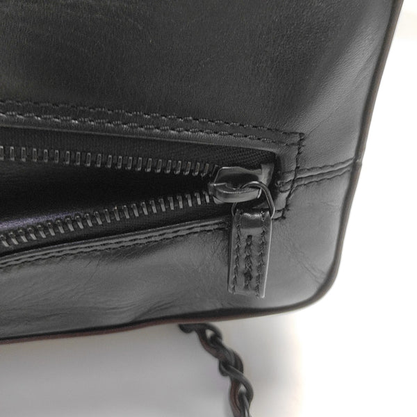 Calfskin Top Handle Bag Black