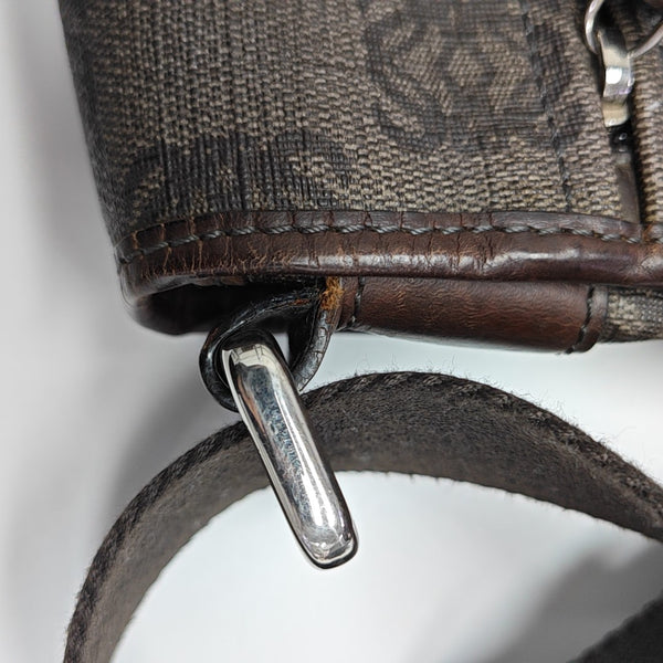 Coated Canvas Shoulder Bag Brown
