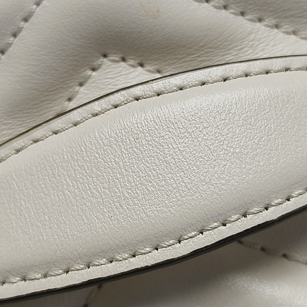 GG Marmont Mini Quilted Calfskin White