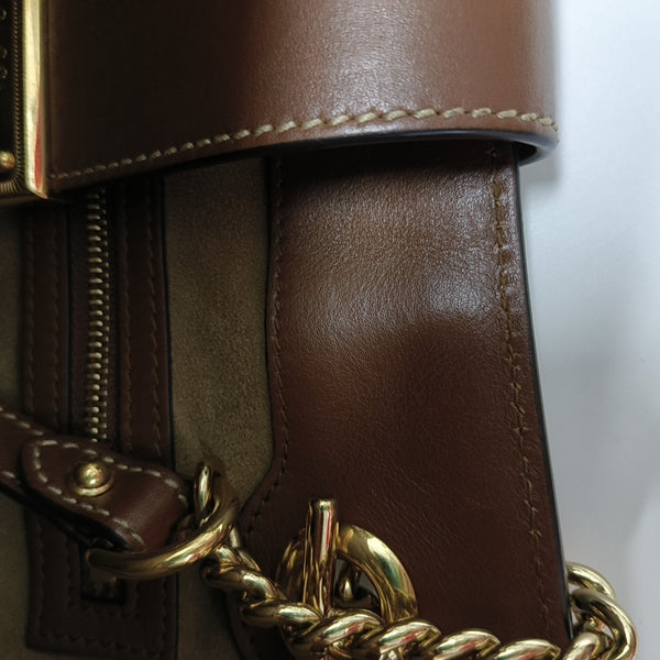 Padlock Medium Monogram Coated Canvas Beige