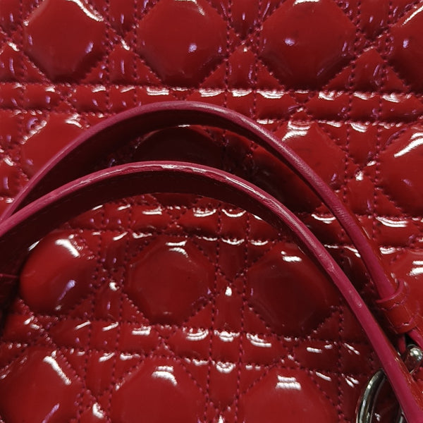 Dior Soft Large Cannage Patent Leather Red