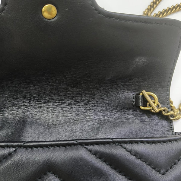 GG Marmont Mini Quilted Calfskin Black