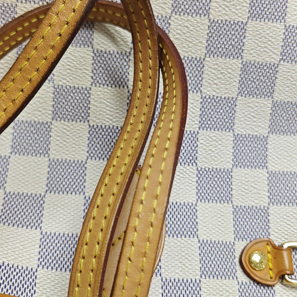 NEVERFULL PM Damier Azur Coated Canvas White