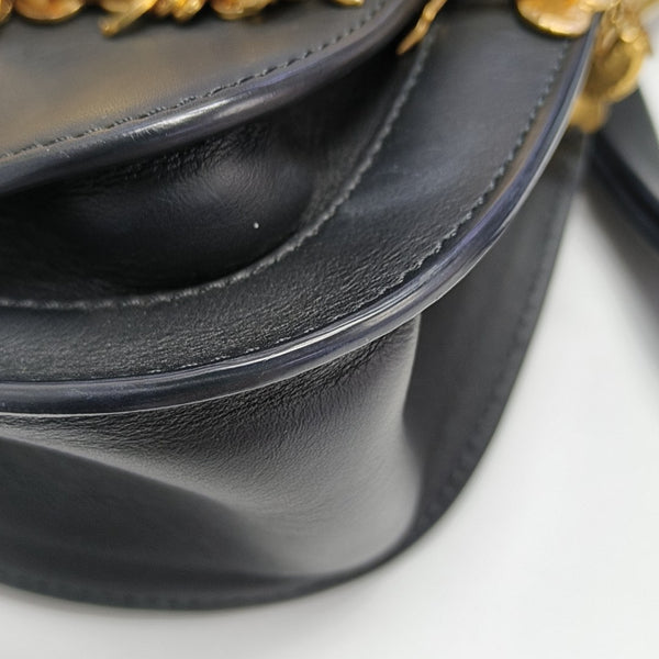 Leather Shoulder Bag Black