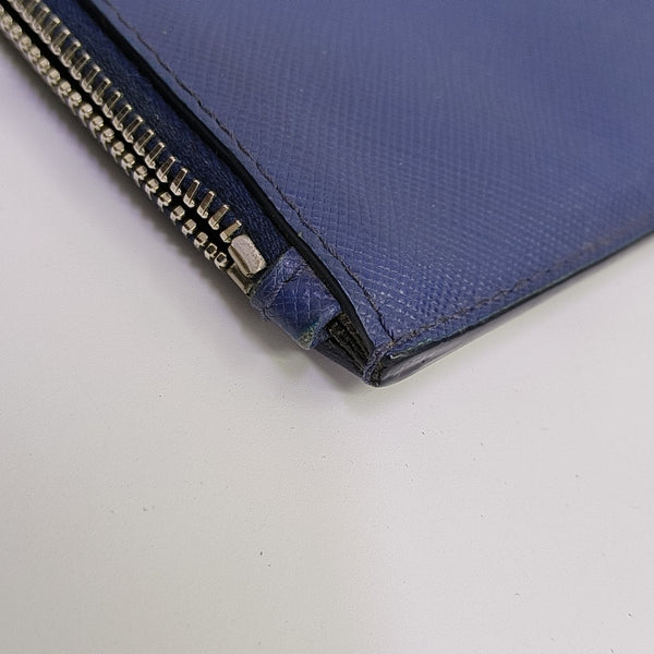 Saffiano Calfskin Clutch Blue