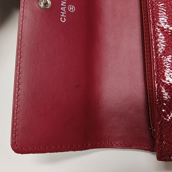 Quilted Patent Lambskin Wallet Pink