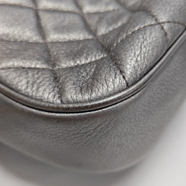 Quilted Grained Calfskin Silver
