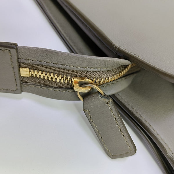 Lambskin Top Handle Bag Gray