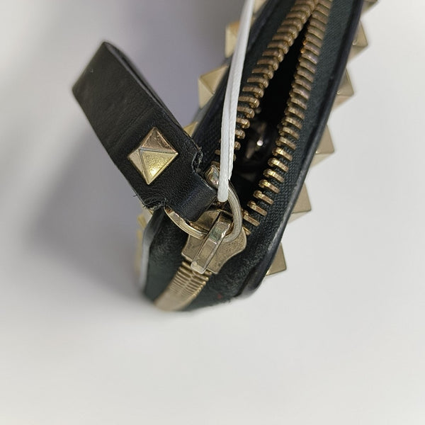 Rockstud Calfskin Black Wallet