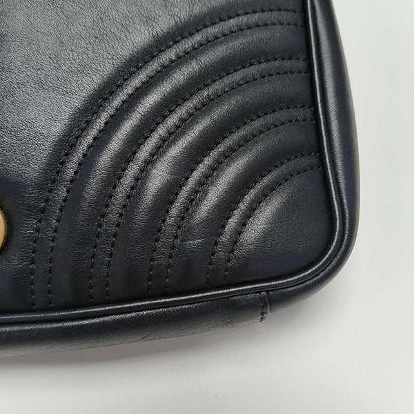 GG Marmont Small Quilted Calfskin Black