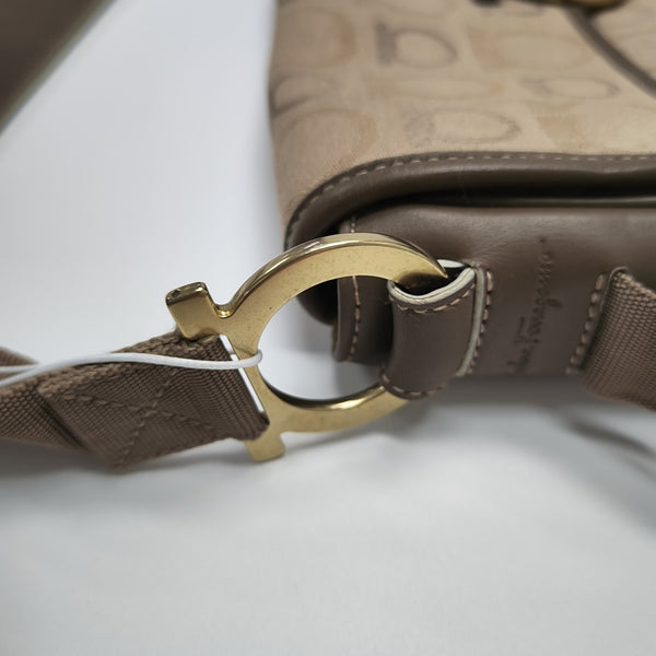 Fabric Top Handle Bag Beige