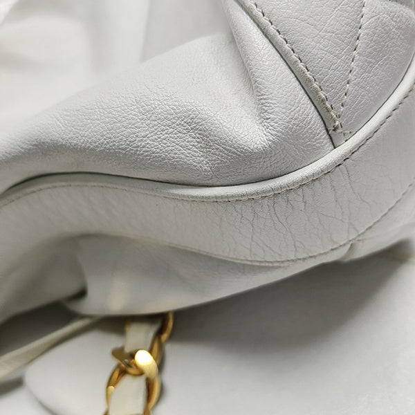 DRAWSTRING Quilted Calfskin White