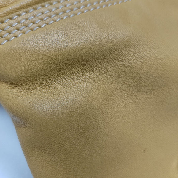 Leather Top Handle Bag Yellow