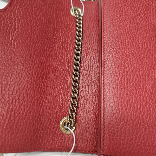 Interlocking G Small Calfskin Red