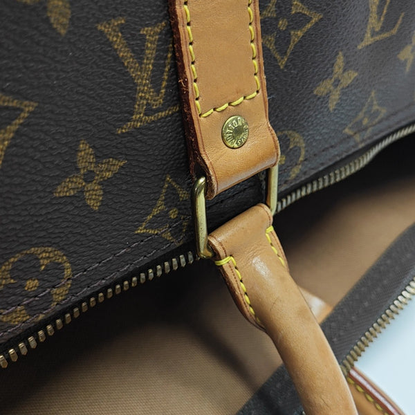KEEPALL 45 Monogram Coated Canvas Brown