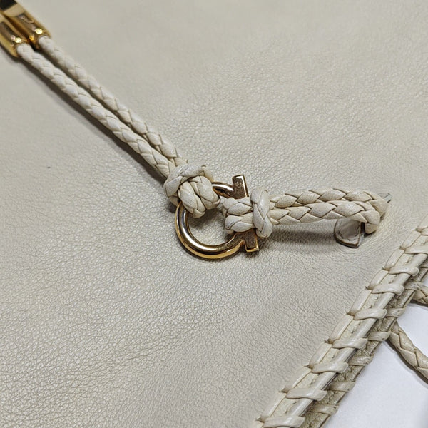 Calfskin Top Handle Bag White