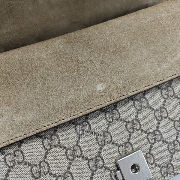 Dionysus Small Monogram Coated Canvas Beige