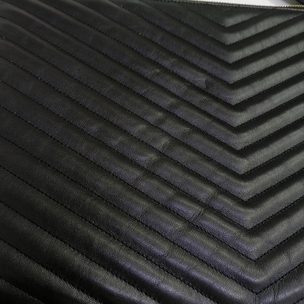 MONOGRAM Chevron Calfskin Black