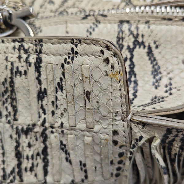Python Top Handle Bag Beige