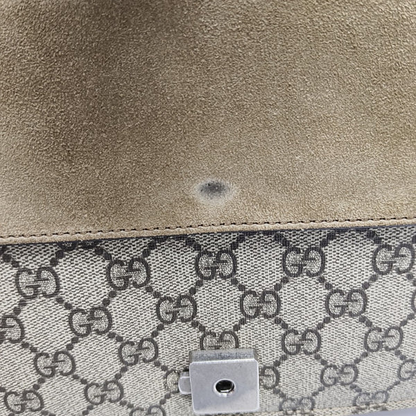 Dionysus Small Monogram Coated Canvas Beige