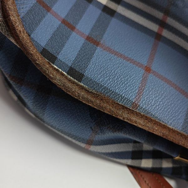 Coated Canvas Shoulder Bag Blue