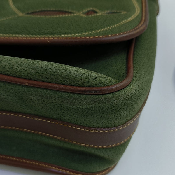 Quilted Suede Shoulder Bag Green