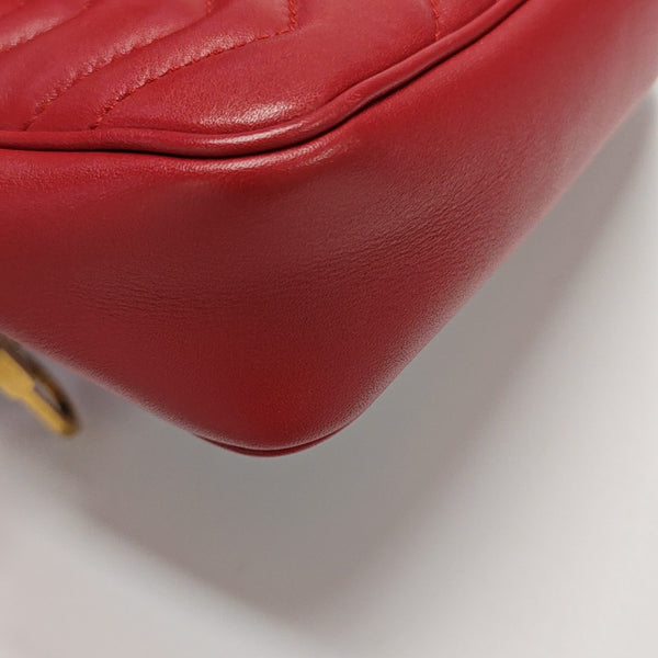 GG Marmont Mini Quilted Calfskin Red