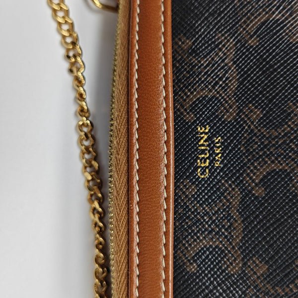 Authenticated pre-owned TRIOMPHE CANVAS Mini Coated Canvas Brown - Shoulder Bag at Looply