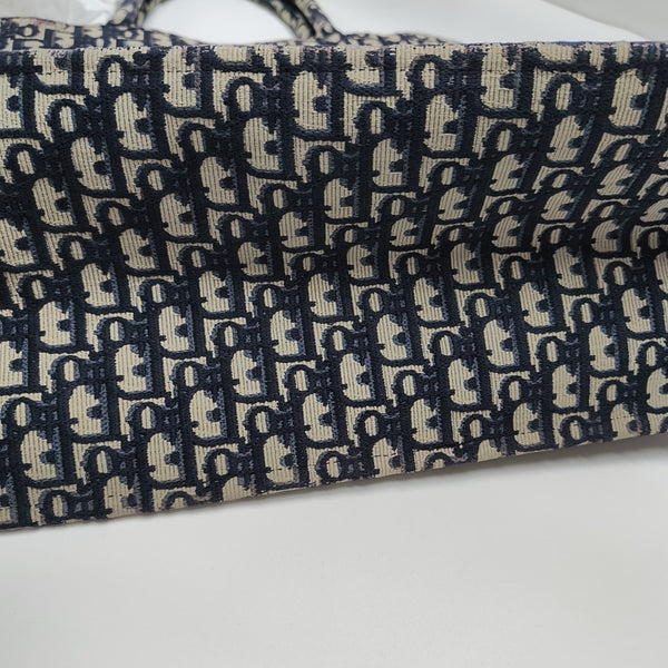 Book Tote Large Oblique Canvas Beige