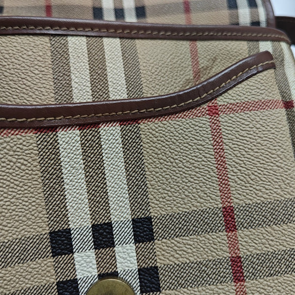 Coated Canvas Shoulder Bag Beige