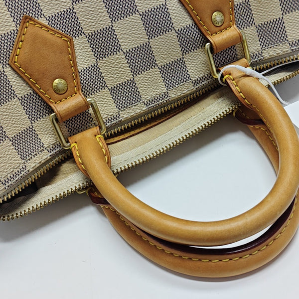 SPEEDY 25 Damier Azur Coated Canvas White