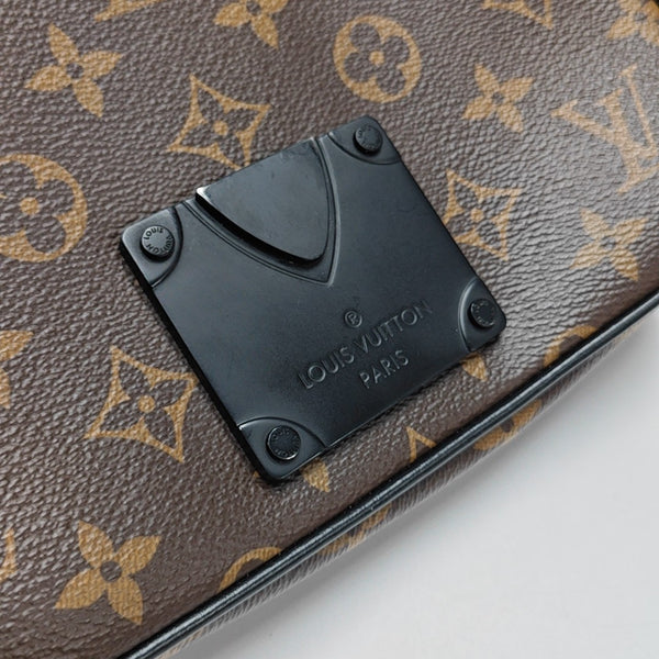 S LOCK Monogram Coated Canvas Brown
