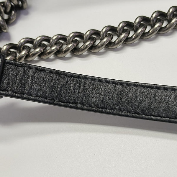 BOY CHANEL Small Quilted Grained Calfskin Black