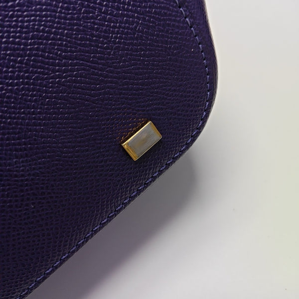 Calfskin Top Handle Bag Purple