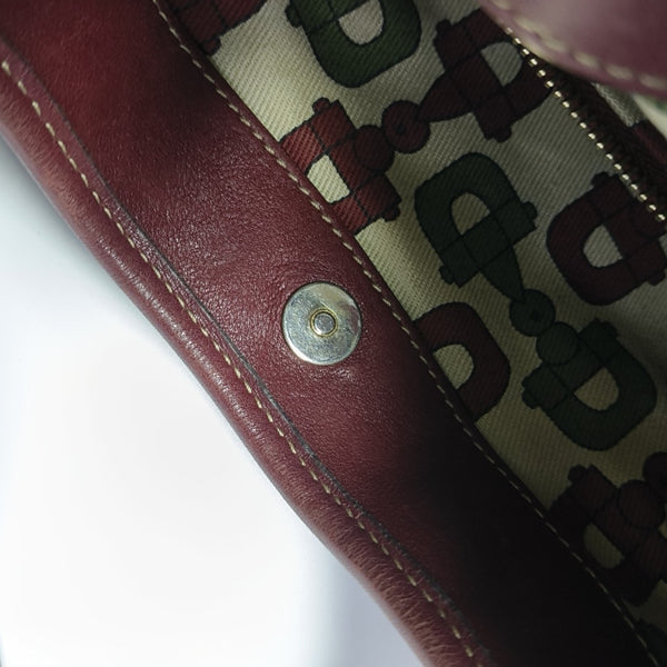 Monogram Calfskin Shoulder Bag Red