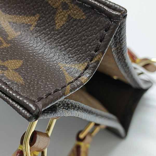 SAC PLAT Mini Monogram Coated Canvas Brown
