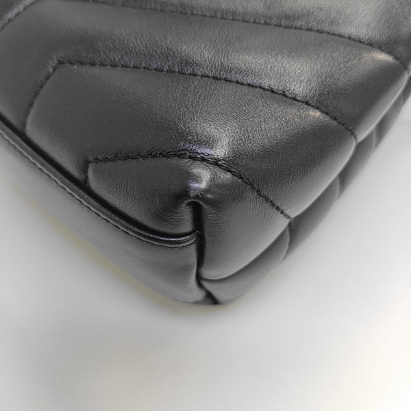 LOULOU Extra Small Chevron Calfskin Black