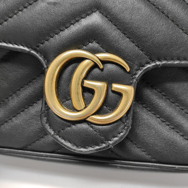 GG Marmont Mini Quilted Calfskin Black