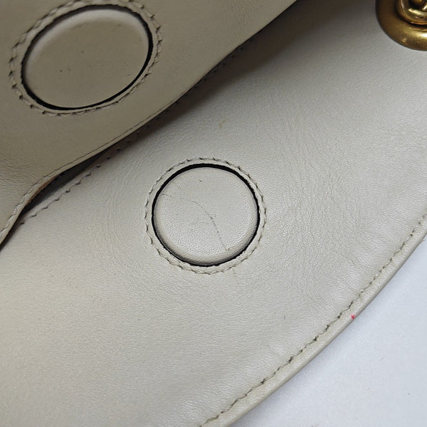 GG Marmont Medium Quilted Calfskin White