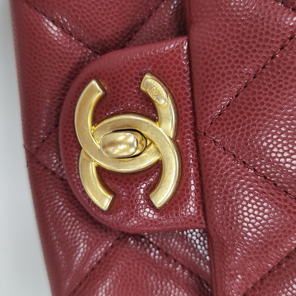 24A Quilted Grained Calfskin Red