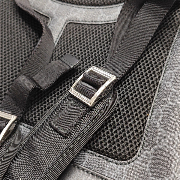 Monogram Coated Canvas Backpack Black