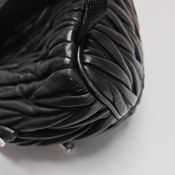 Matelassé Super Mini Quilted Lambskin Black