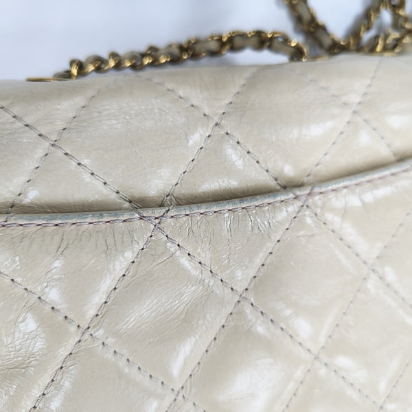 Quilted Calfskin Shoulder Bag Beige