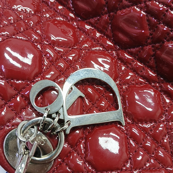 Dior Soft Large Cannage Patent Leather Red