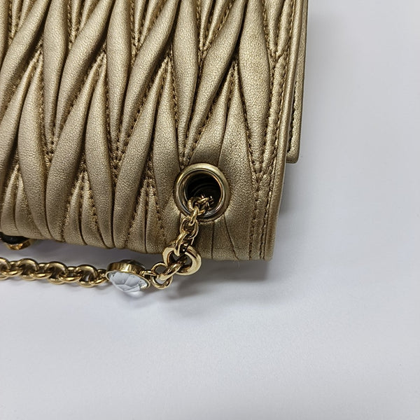 Matelassé Mini Quilted Lambskin Gold
