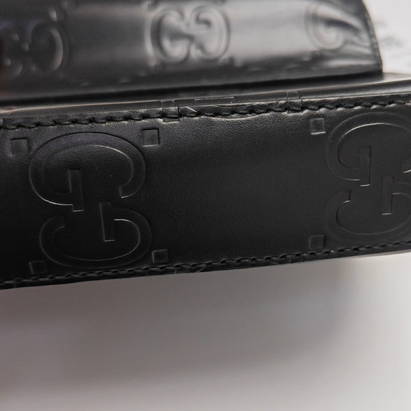 Monogram Calfskin Shoulder Bag Mini Black