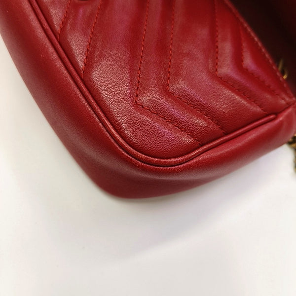 GG Marmont Mini Quilted Calfskin Red