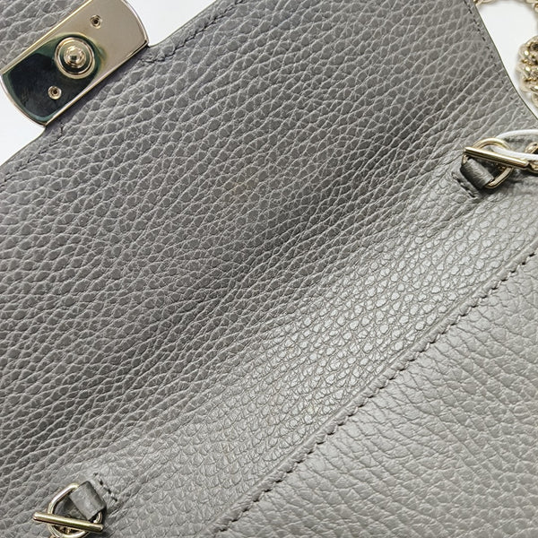 Interlocking G Small Calfskin Gray